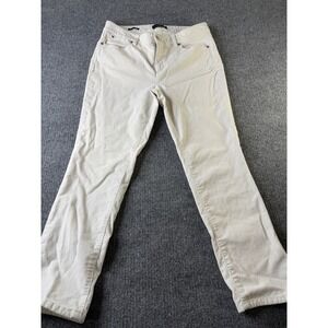 Talbots‎ White Corduroy Pants 8P Petite Straight Flawless Five Pocket Stretc